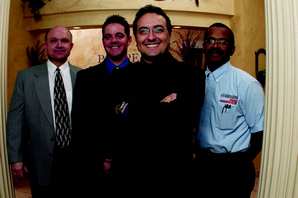 Left to right: Gene Bost, Equipment Sales Specialist; Brian Shue, Field Sales Specialist; Dr. Roberto Palmieri; Bernard Bryant, Equipment Sales Technician.