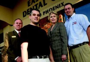 Left to right: Heath Roberts, Field Sales Consultant; Dr. Richard Goldtrap; Melissa Zimmerman, Regional General Manager; Jason McKinley, Equipment Service Technician