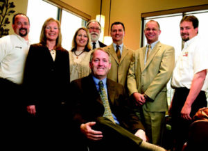 Left to right: Jerry Laes, Equipment Service Technician; Cindi Matt, Designer; Sue Schaefer; Dan Krueger, Equipment Sales Specialist; Todd Gregory, Field Sales Consultant; Paul Batley, Regional Manager; Bob Ross, Equipment Service Technician; Dr. Brian Schaefer.