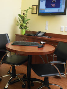 The new consultation area provides a comfortable and private space for reviewing treatment options.