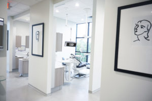 Hallway looking into treatment rooms