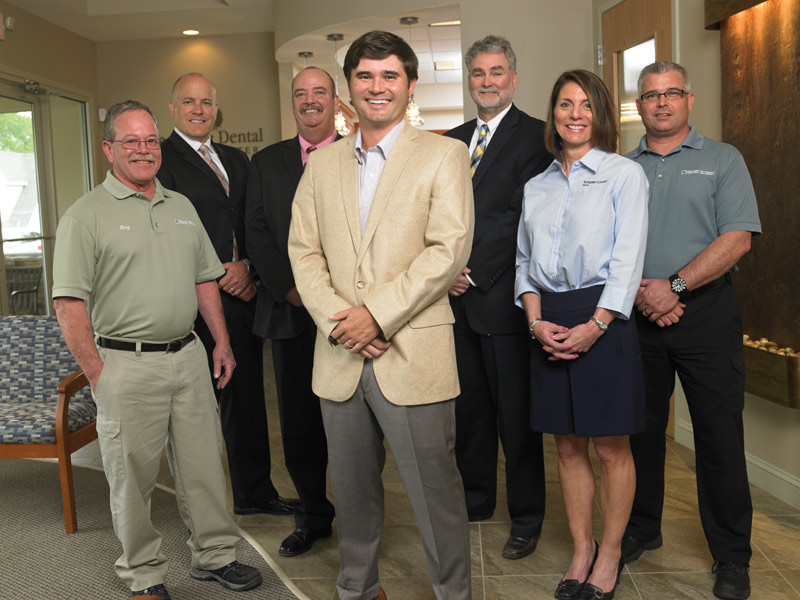 Left to right: Ray Varner, Equipment Service Technician; Rob Welch, Equipment Sales Specialist; Robbie Schureman, Field Sales Consultant; Dr. Carrington Crawford; Bobby Anderson, Regional Manager; Angela Williams, Regional Operations Manager; Burt Taylor, Equipment & Technology Specialist