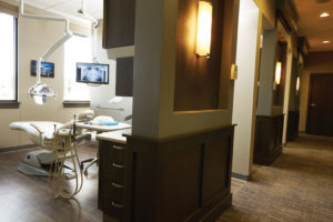 Hallway looking into treatment rooms