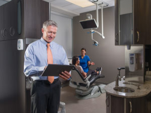 Patient using iPad on Wi-Fi