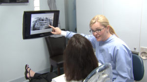 Doctor and patient looking at monitor