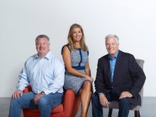 It’s a family affair! John Spencer (right) with son Jason (left) and daughter Amy (middle).