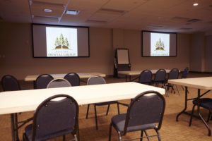 The generously sized learning center is used frequently for continuing education workshops.