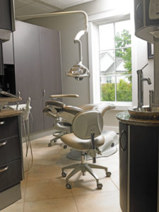 In the previous office, the doctor did much of her patient care from a standing position, but with the new ergonomically designed operatories, she and her staff are more comfortable caring for patients.