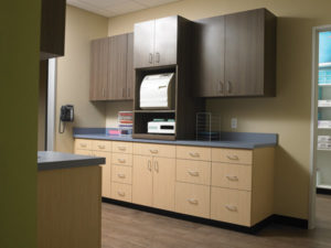 The galley-style sterilization center is state of the art and utilizes a Midmark M11 autoclave, SciCan STATIM and KaVo QUATTROcare Plus Maintenance System. A separate entrance and exit allows staff to move through efficiently, avoiding bottlenecks.