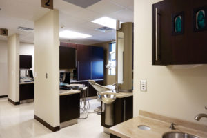 Hallway looking into operatories