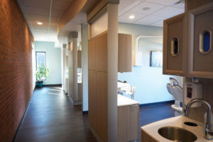 Hallway looking into treatment room